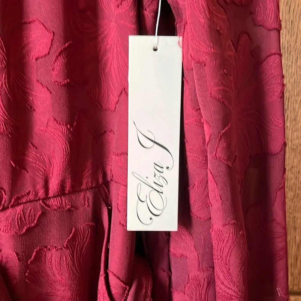 Eliza J Floral Burnout Long Sleeve Fit & Flare Dress NWT - Picture 10 of 13